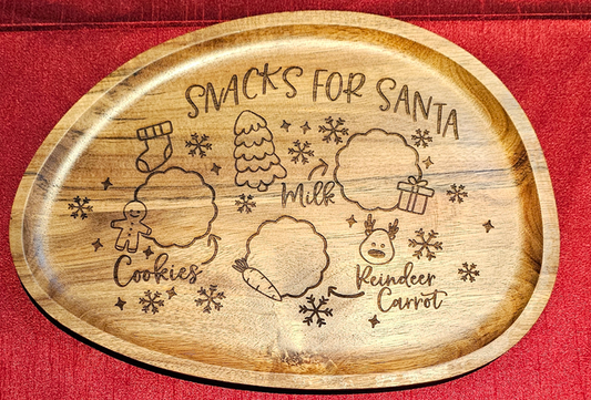Wooden Santa Treat Plate